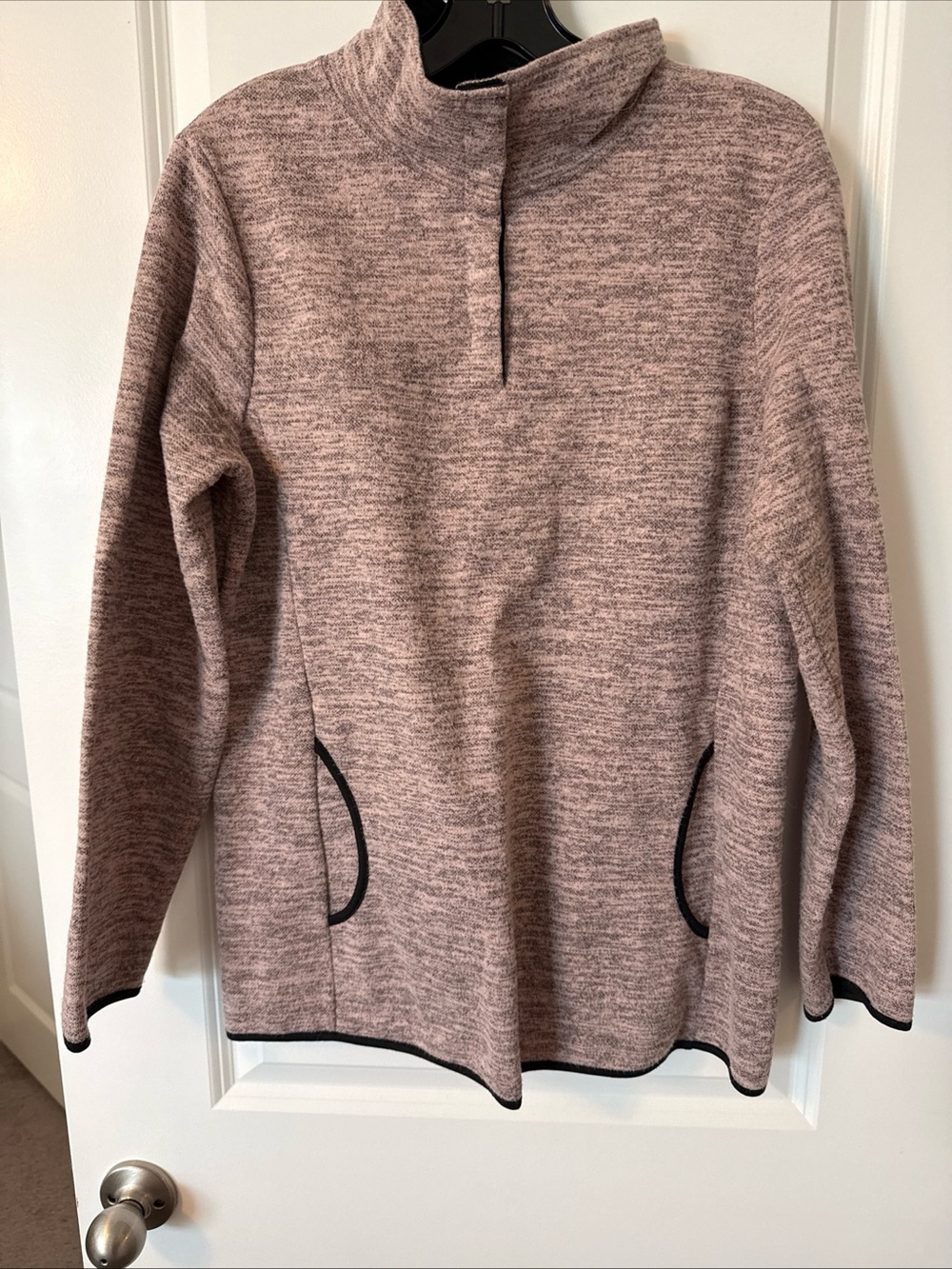 Cozy Women's Mock Neck Pullover Sweater - Dusty Rose